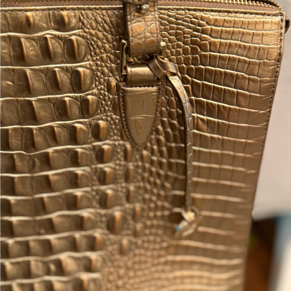 Brahmin Gold Metallic Crocodile Embossed Anywhere Tote - Picture 4 of 16
